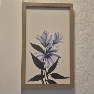 Floral Art Print with Wooden Frame